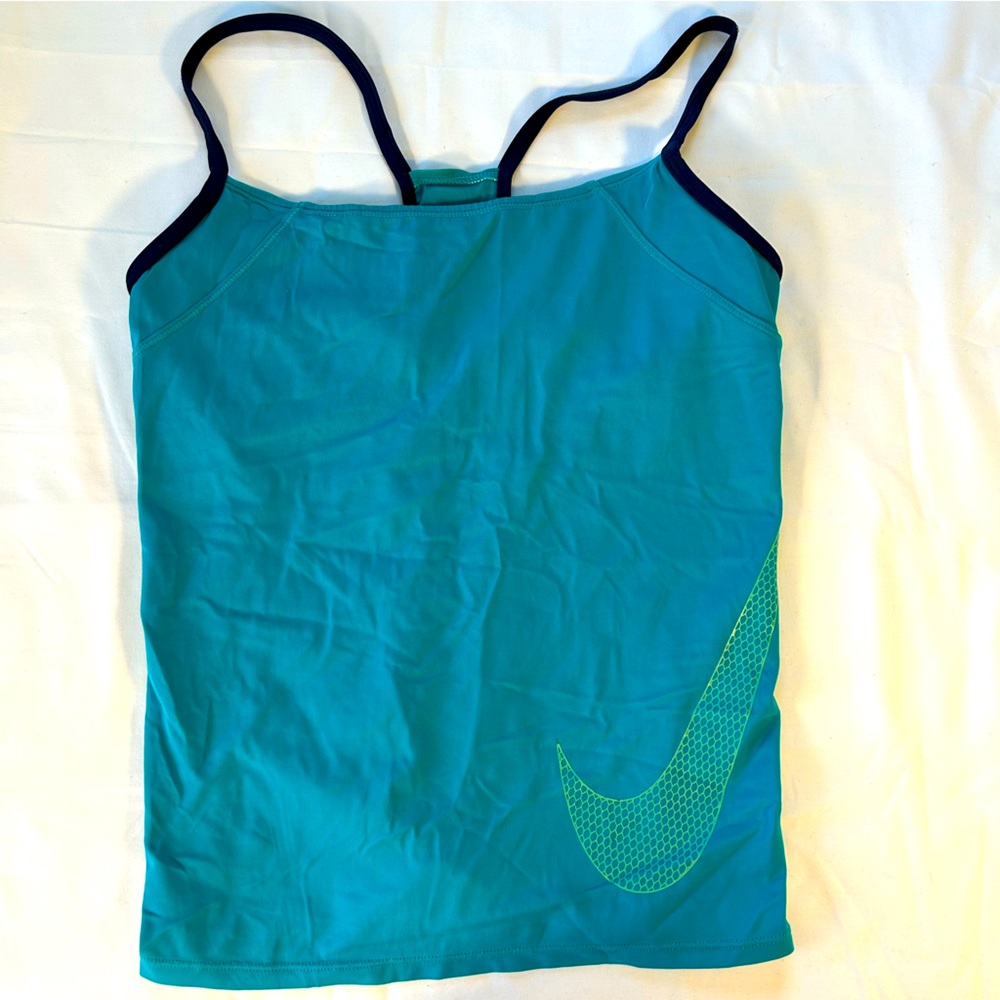 Women’s Nike Tankini Top, size S, swimwear, teal, yellow